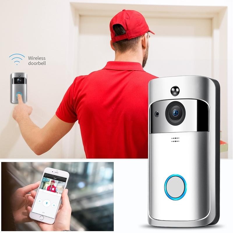Smart Wi-Fi Video Doorbell with Night Vision & Wide-Angle Camera | 720P Low Power Mobile Remote | Black