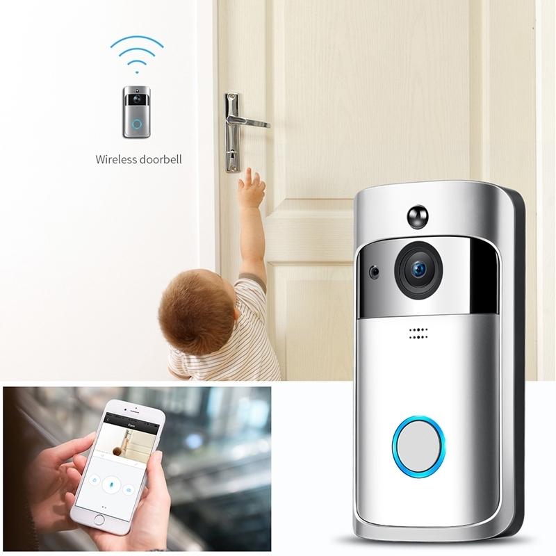 Smart Wi-Fi Video Doorbell with Night Vision & Wide-Angle Camera | 720P Low Power Mobile Remote | Black