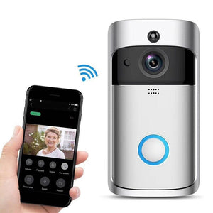 Smart Wi-Fi Video Doorbell with Night Vision & Wide-Angle Camera | 720P Low Power Mobile Remote | Black