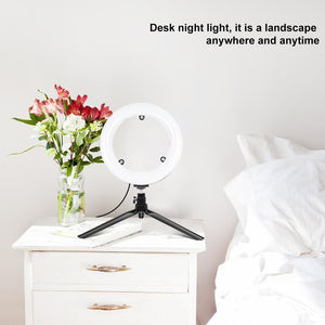 7.9" USB 3 Modes Dimmable Dual Colour LED Ring Light with Mirror for Vlogging and Photography | Black