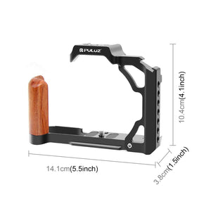 Wood Handle Metal Camera Cage for Nikon ZFC | Stabilizer Rig | Black
