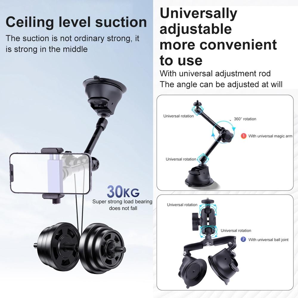 Articulating Magic Arm with Suction Cup Phone Clamp