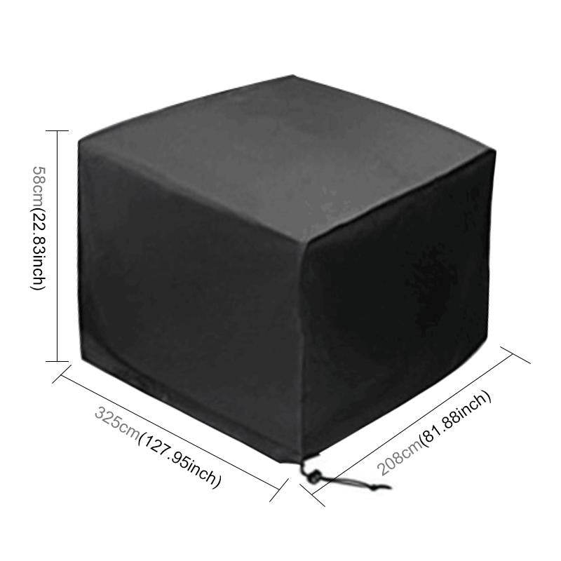 Waterproof Outdoor Furniture Set Cover | Anti-UV Dust-Proof | 210D Oxford Cloth | 325x208x58cm | Black