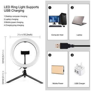 10.2" Marquee LED Beauty Light with Tripod & Remote | Dual - Colour Ring Light for Vlogging & Photography
