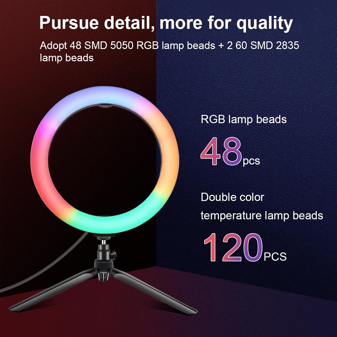 10.2" Marquee LED Beauty Light with Tripod & Remote | Dual - Colour Ring Light for Vlogging & Photography