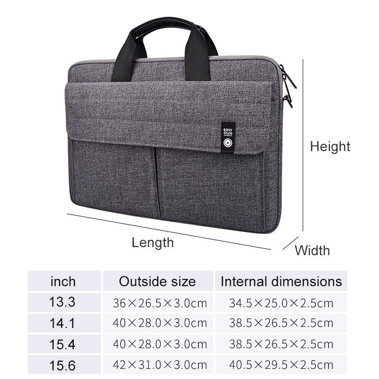 15.4 Inch Laptop Handheld Briefcase Storage Bag | No Shoulder Strap | Grey