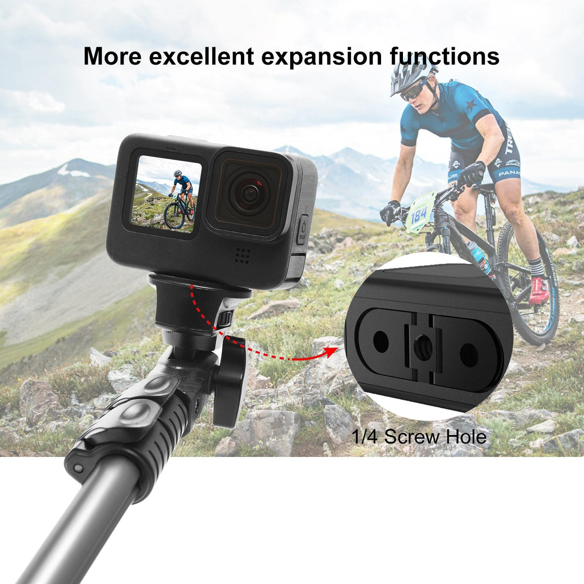Foldable Tripod Mount for GoPro Hero12 | Finger Adapter