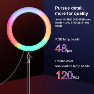 10.2" Curved LED Ring Light with Dual - Colour Temperature | Remote & Tripod