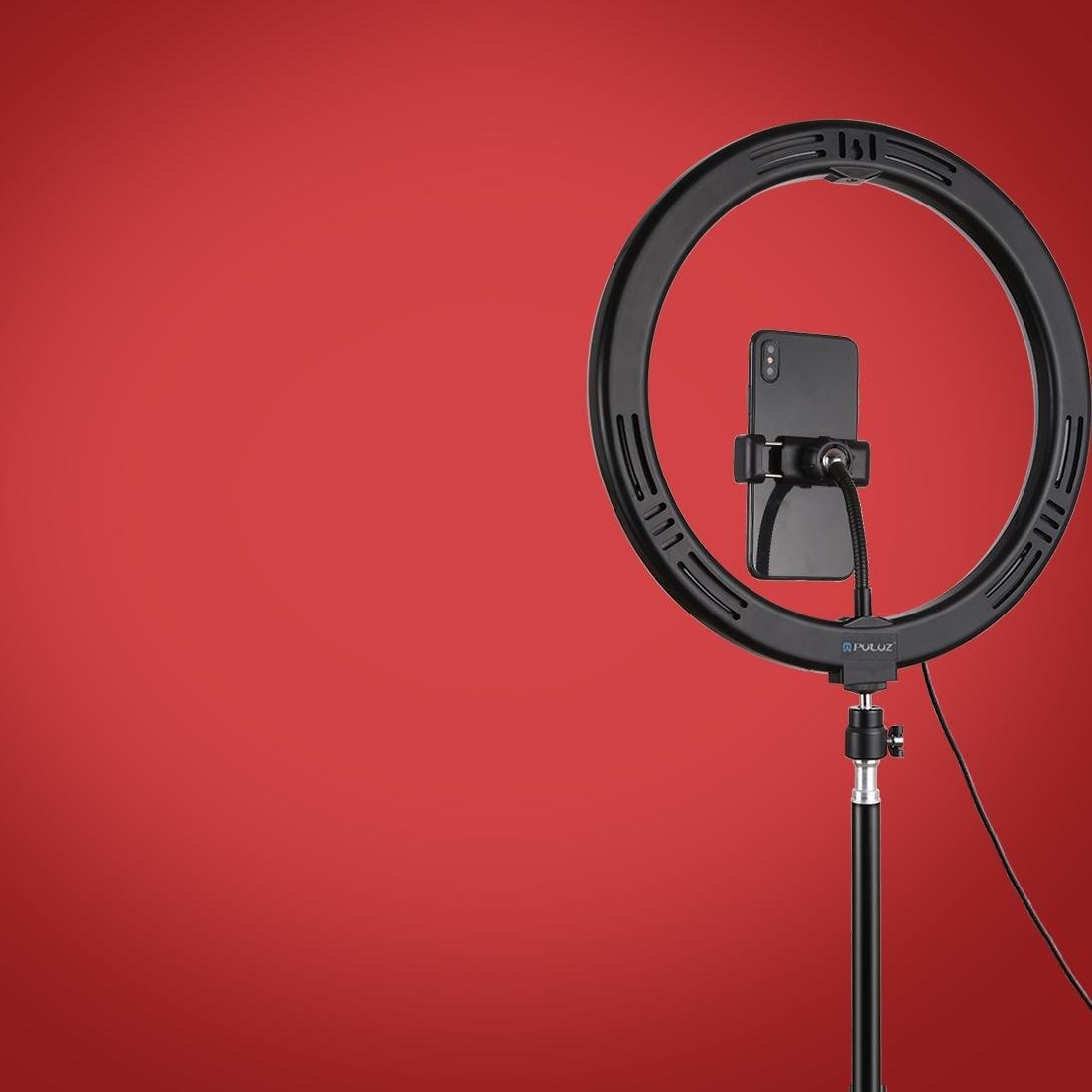 30cm Curved Surface LED Ring Light with Tripod & Phone Clamp | 10 Modes 8 Colours | USB Powered