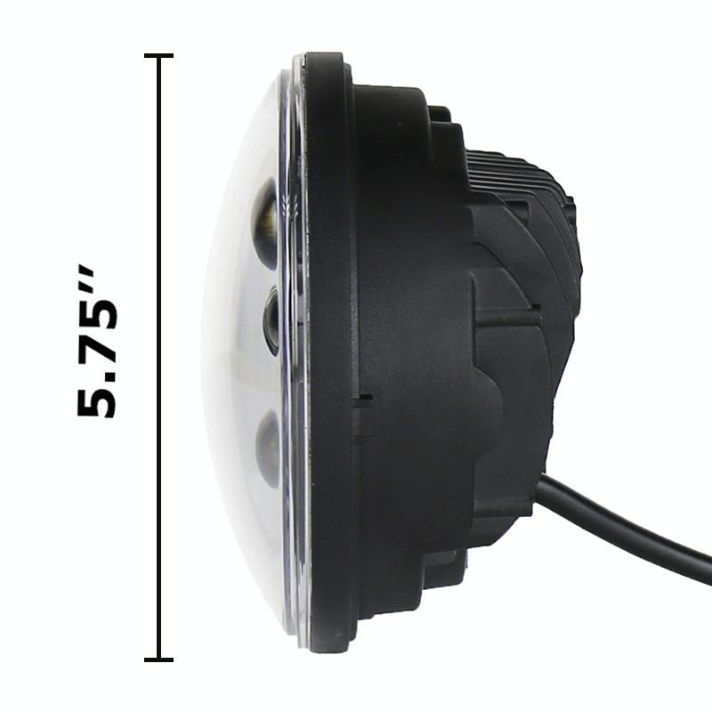 5.75 Inch DC12V 6000K-6500K 40W Car LED Headlight for Harley | Black