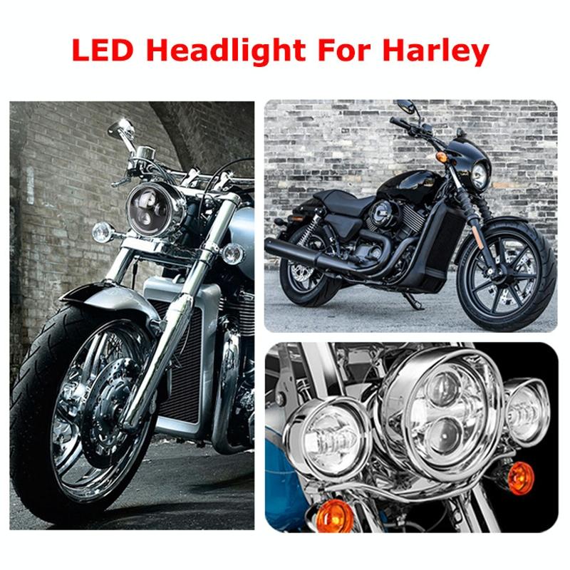 5.75 Inch DC12V 6000K-6500K 40W Car LED Headlight for Harley | Black