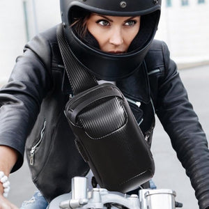 Carbon Fiber Anti-Theft Waterproof Crossbody Chest Bag for Men & Women | 34 x 18 x 10cm | Black