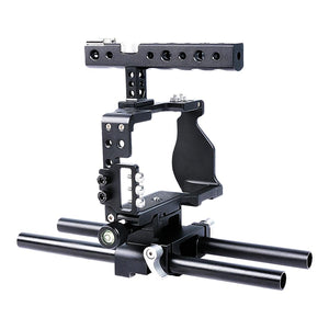 Sony A6000 / A6300 / A6400 / A6500 Camera Cage Stabilizer with Handle | Black