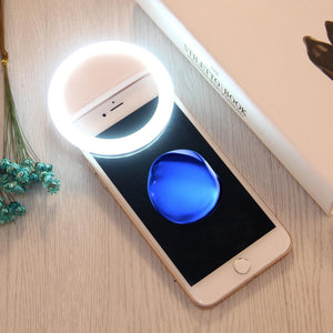 Adjustable Clip Beauty Light for Smartphones | USB Cable | Black