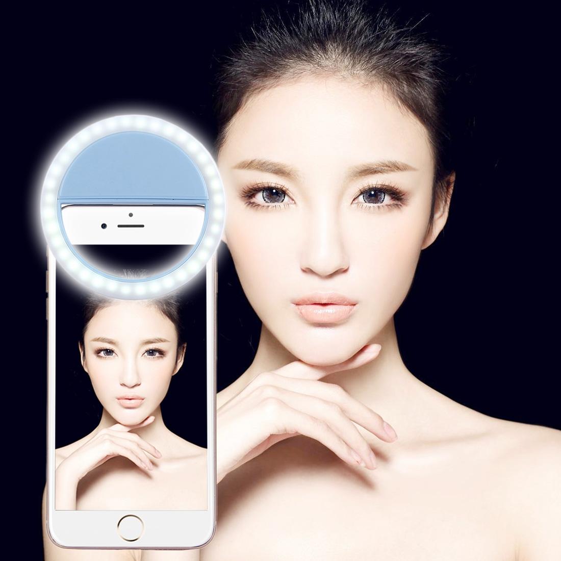 Adjustable Clip Beauty Light for Smartphones | USB Cable | Black