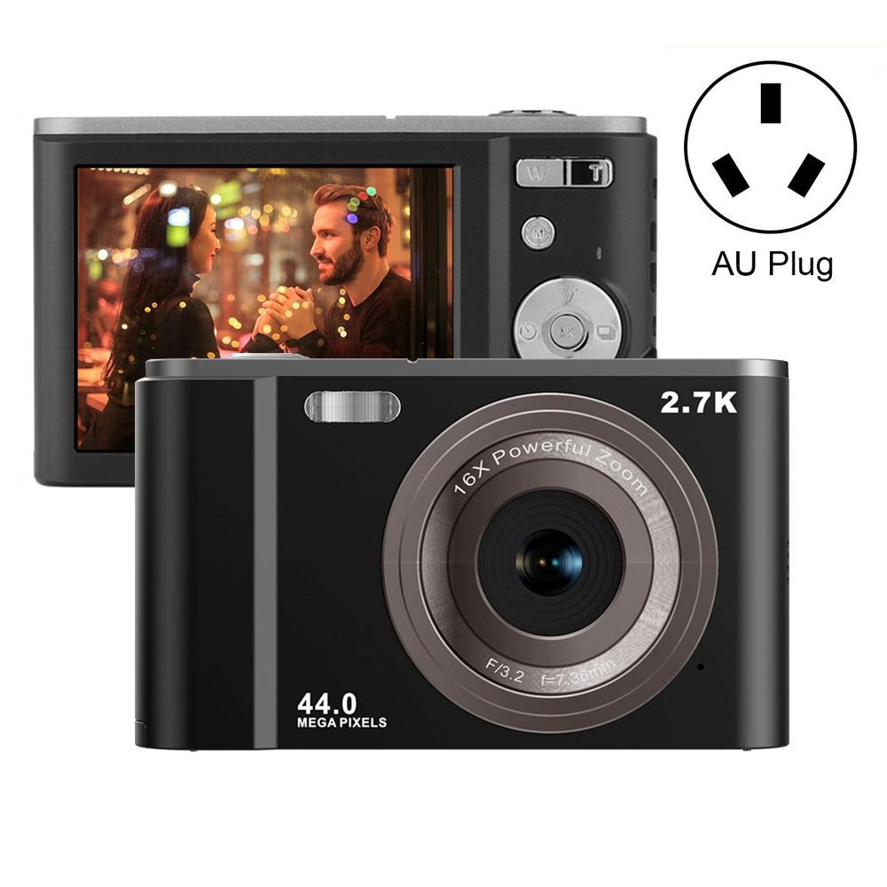 2.7K Full HD 44MP 16x Zoom Digital Camera for Kids | 2.88" Screen | Black