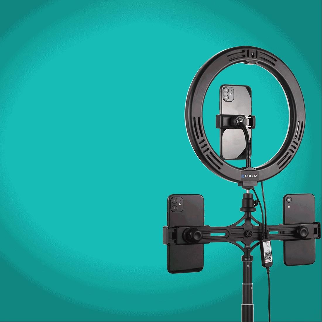 10.2" RGBW LED Ring Light Kit with Tripod and Phone Mount