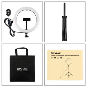 10.2" 26cm Ring Light Kit with Tripod | USB | 3 Modes | Dual Colour | Phone Clamp | Remote | Black