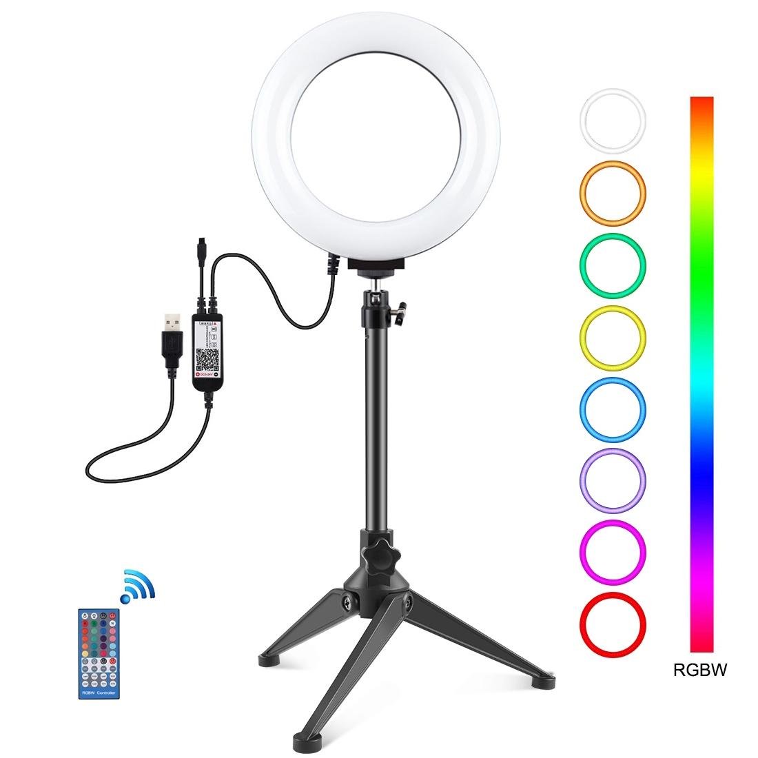 6.2" RGBW LED Ring Light with Tripod & Remote Control
