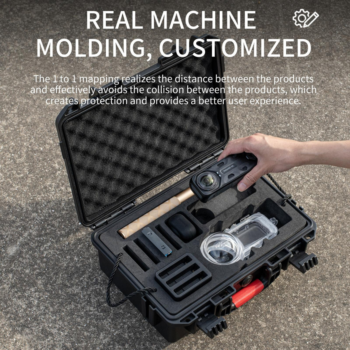 Waterproof Dual-Layer Storage Box for Insta360 X4 Startrc | Black