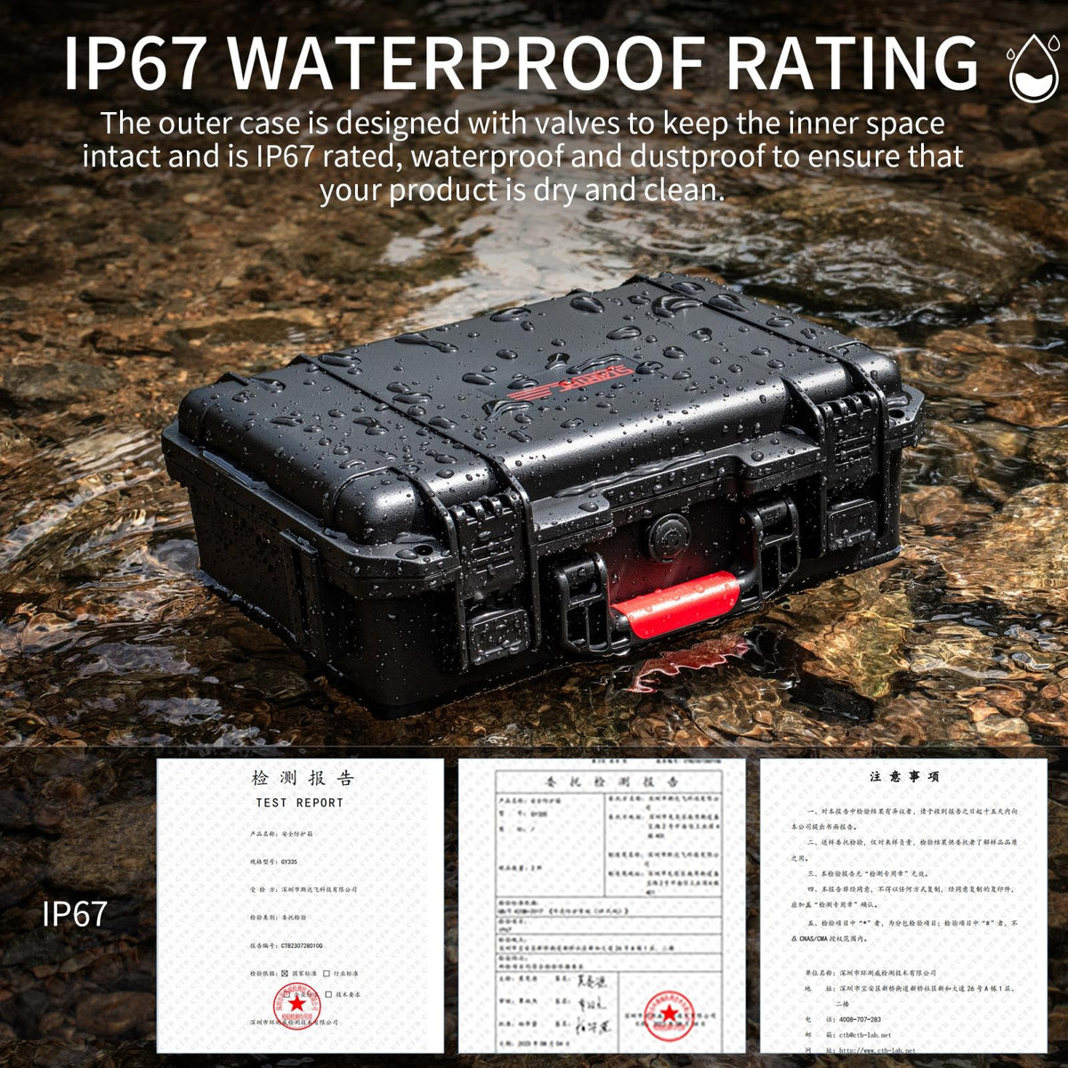 Waterproof Dual-Layer Storage Box for Insta360 X4 Startrc | Black