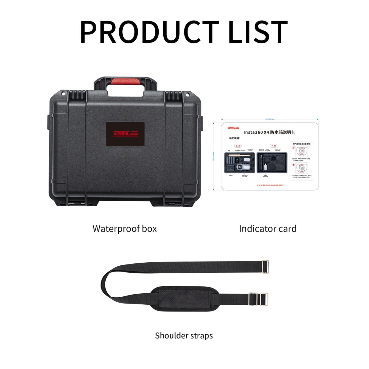 Waterproof Dual-Layer Storage Box for Insta360 X4 Startrc | Black