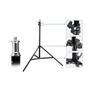Aluminum Light Stand for Studio Flash | 1.9M Height | Black