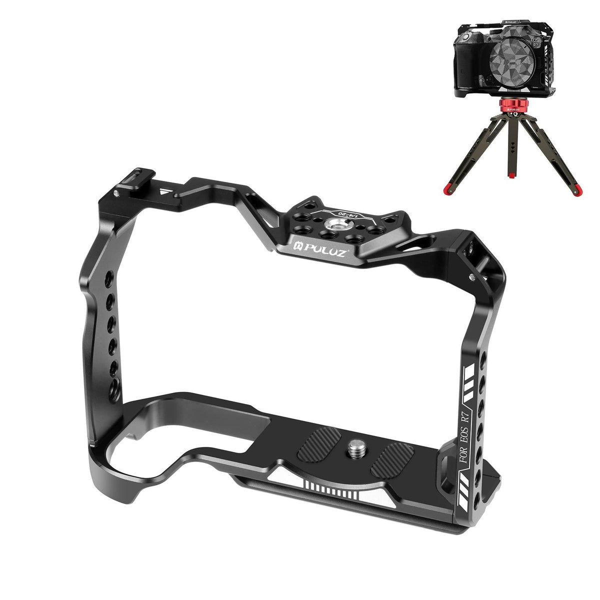 Metal Camera Cage for Canon EOS R7 | Stabilizer Rig | Black