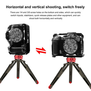 Metal Camera Cage for Canon EOS R7 | Stabilizer Rig | Black