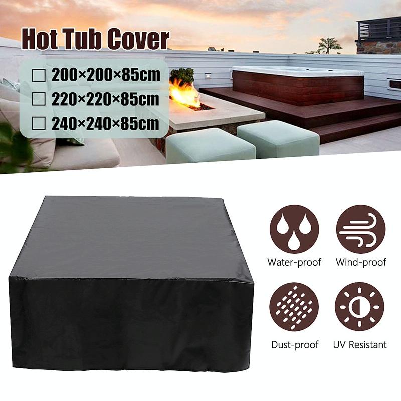 244x244x90cm Waterproof & Dustproof Cover for Bathtub | Swimming Pool Table & Chair | Protects from Falling Leaves | Silver