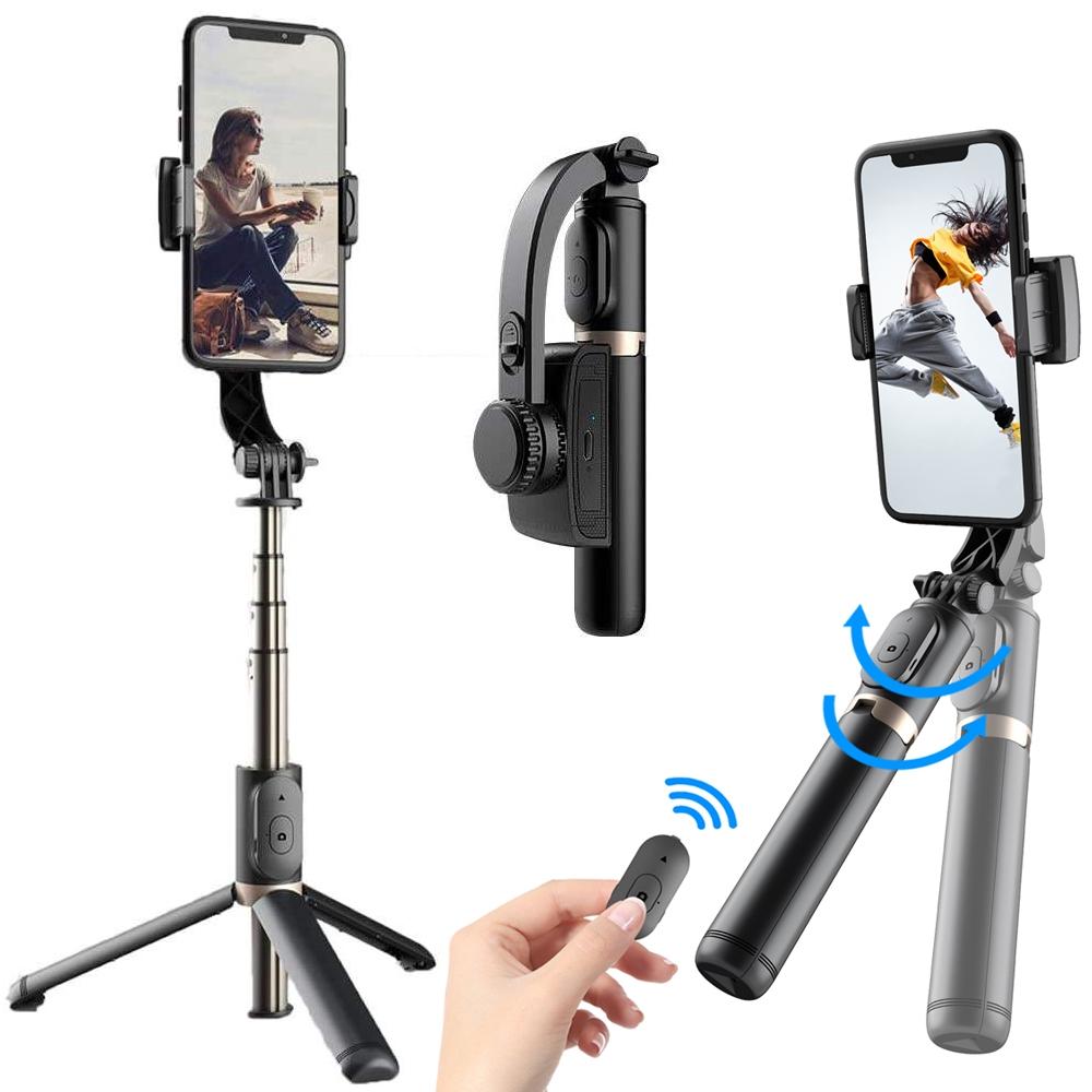 Bluetooth Gimbal Stabilizer | With Remote & Tripod | Black