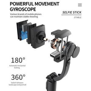 Bluetooth Gimbal Stabilizer | With Remote & Tripod | Black