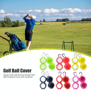 2-Pack Golf Silicone Double-Ball Protection Sleeves | Black