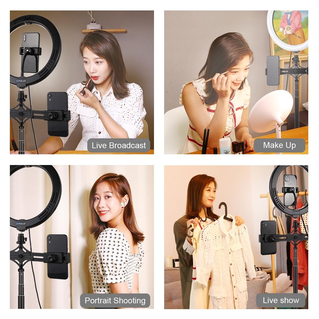 10.2" Dual Phone Tripod with USB Ring Light & Remote