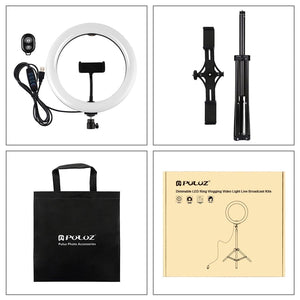 10.2" Dual Phone Tripod with USB Ring Light & Remote