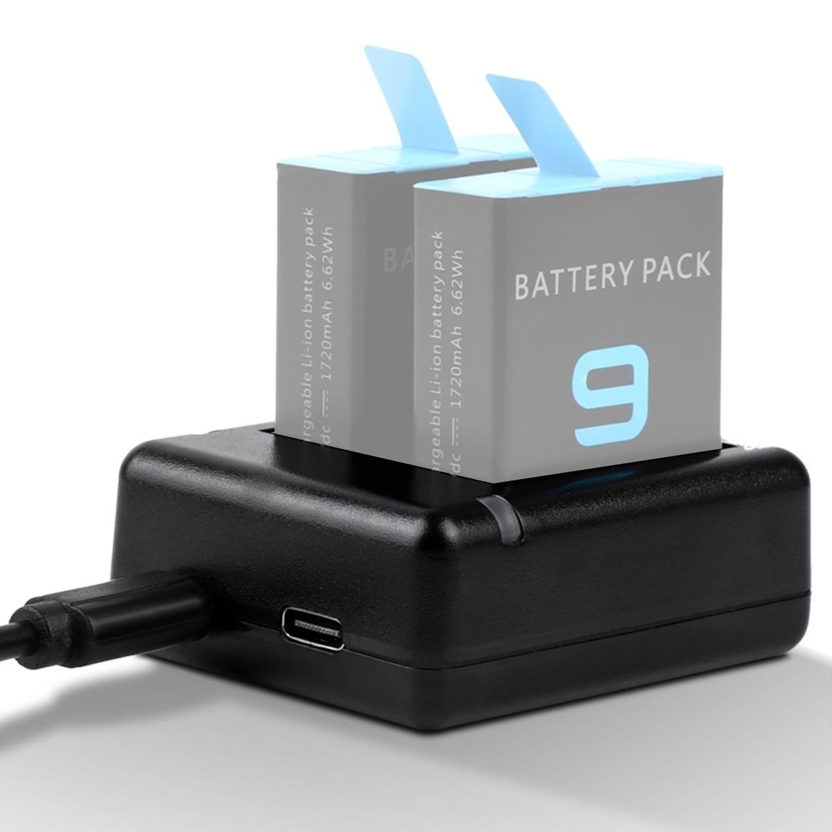 GoPro Hero9 / 10 Dual Battery Charger | USB Cable | Indicator Light