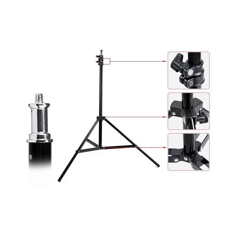 Aluminum Light Stand for Studio Flash | 2.8M Height | Black