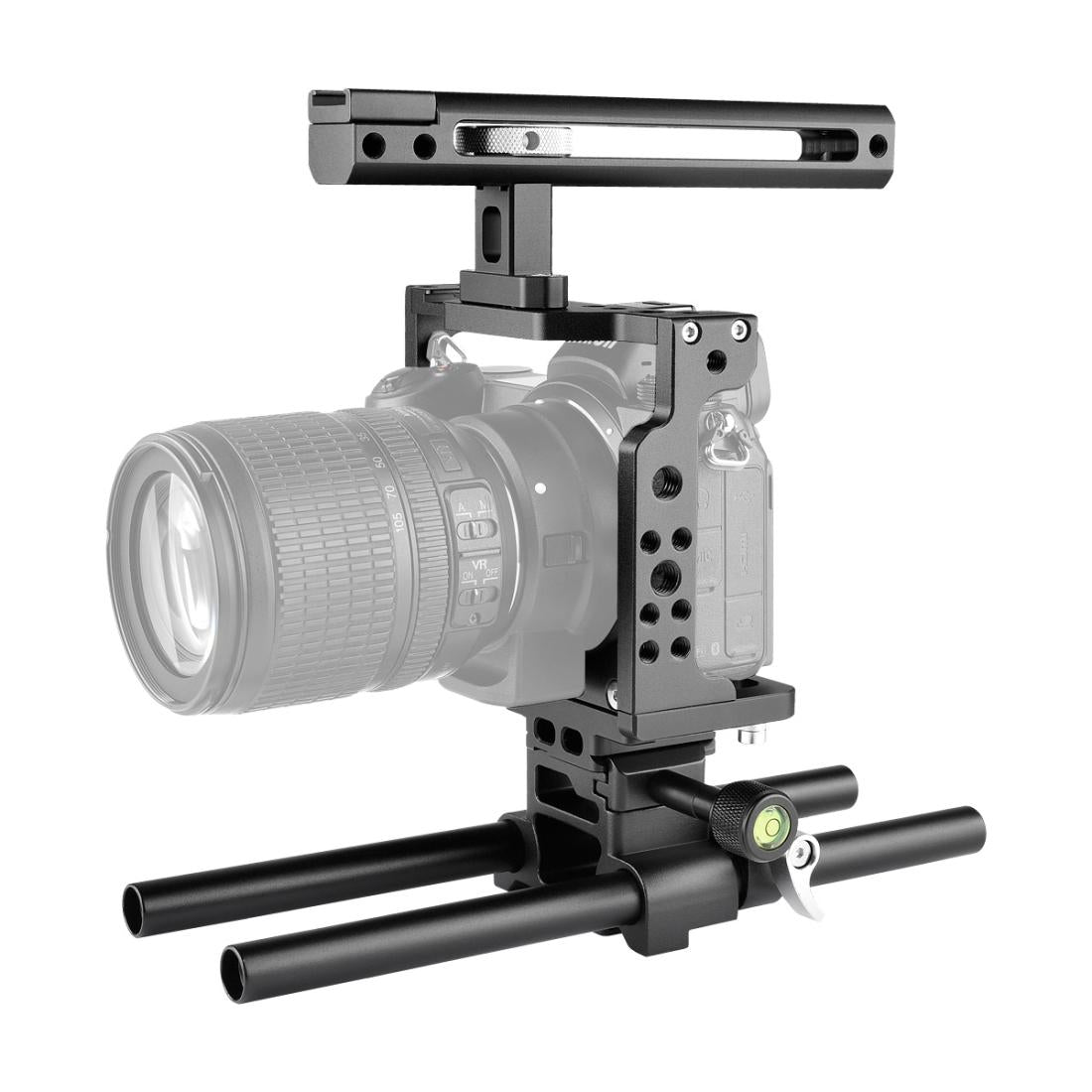 Video Camera Cage Stabilizer | With Handle & Rail Rod | For Nikon Z6 / Z7