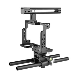 Video Camera Cage Stabilizer | With Handle & Rail Rod | For Nikon Z6 / Z7