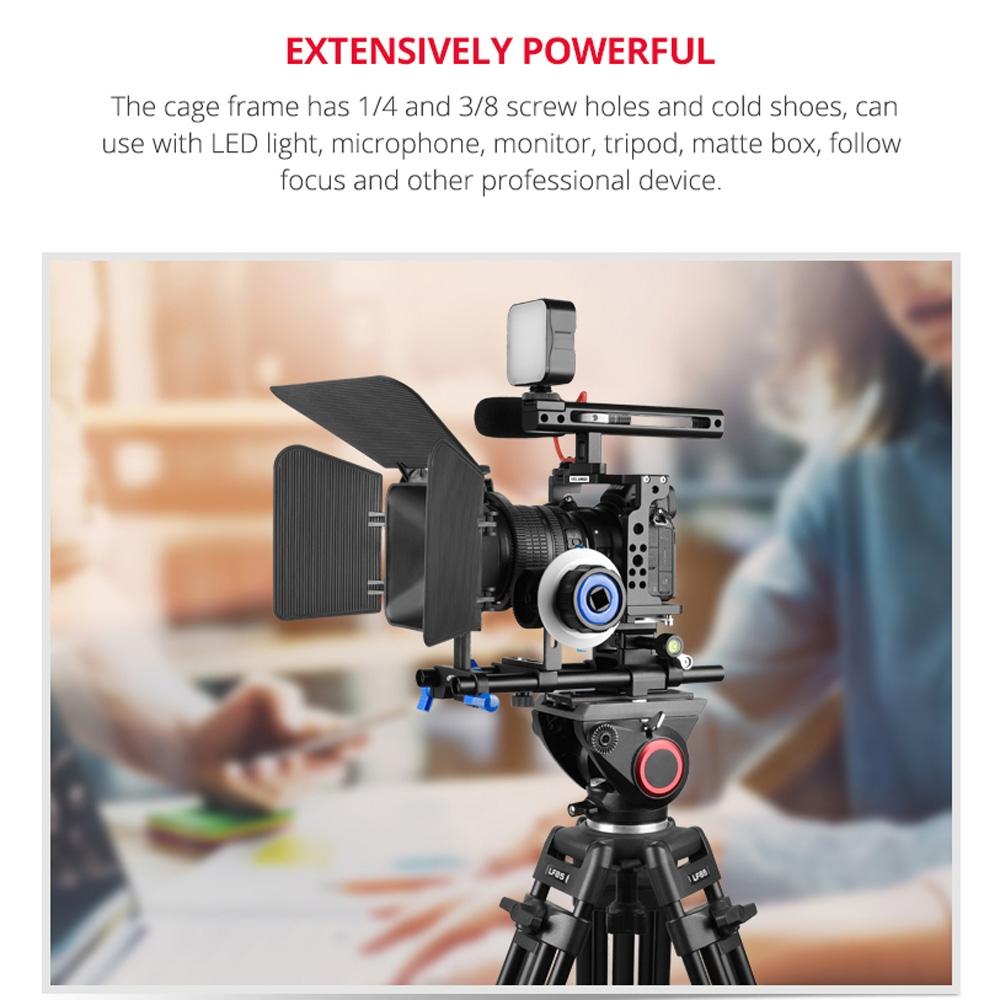 Video Camera Cage Stabilizer | With Handle & Rail Rod | For Nikon Z6 / Z7