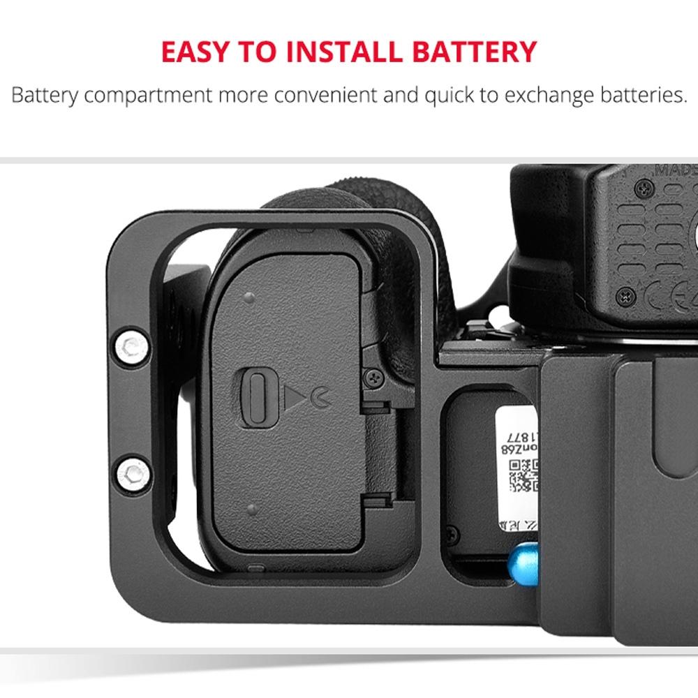 Video Camera Cage Stabilizer | With Handle & Rail Rod | For Nikon Z6 / Z7