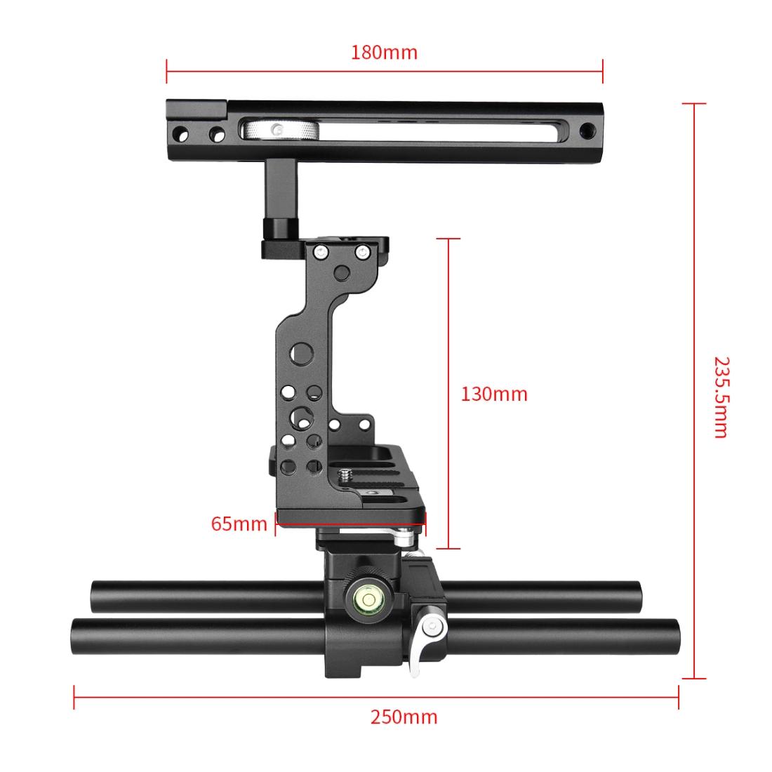 Video Camera Cage Stabilizer | With Handle & Rail Rod | For Nikon Z6 / Z7
