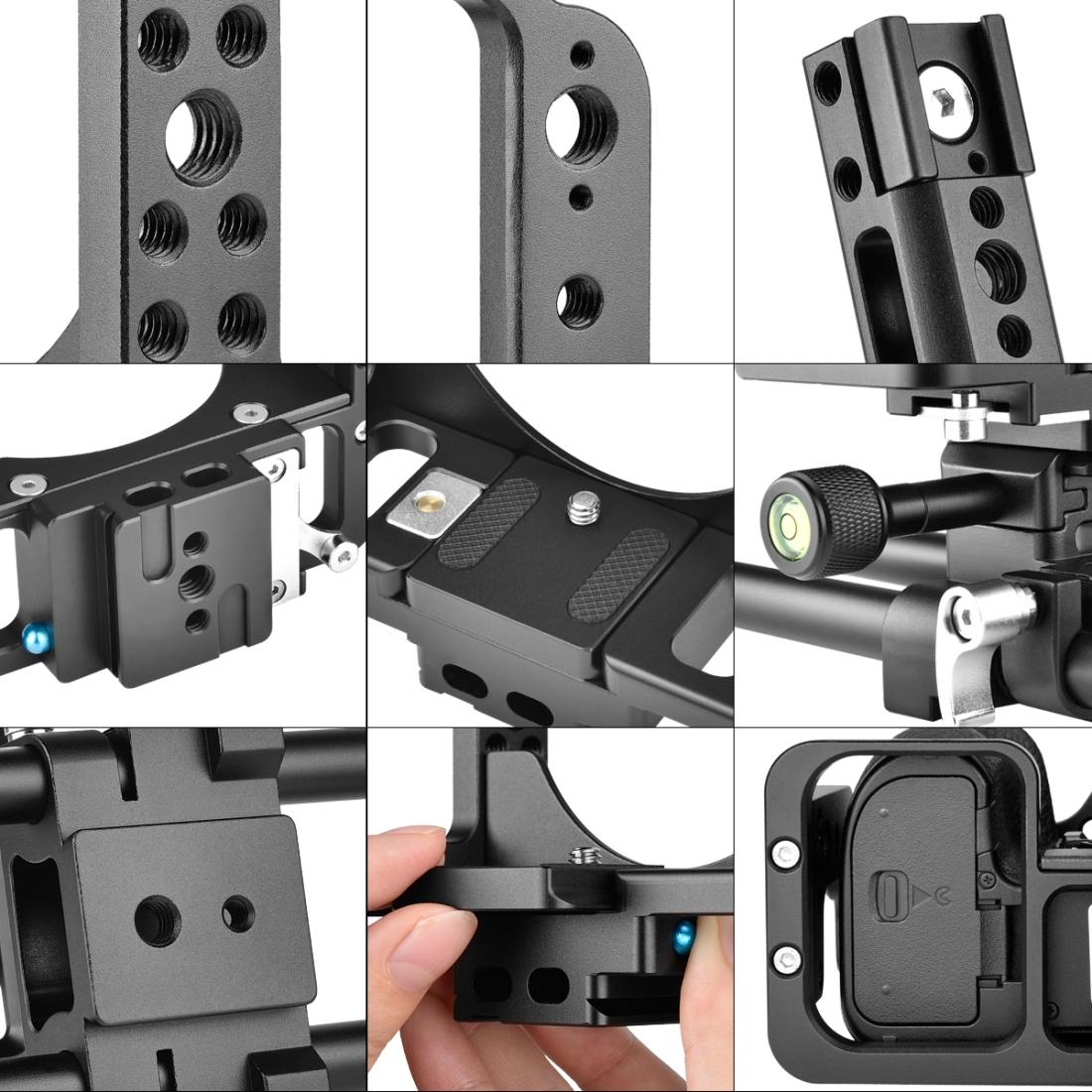 Video Camera Cage Stabilizer | With Handle & Rail Rod | For Nikon Z6 / Z7