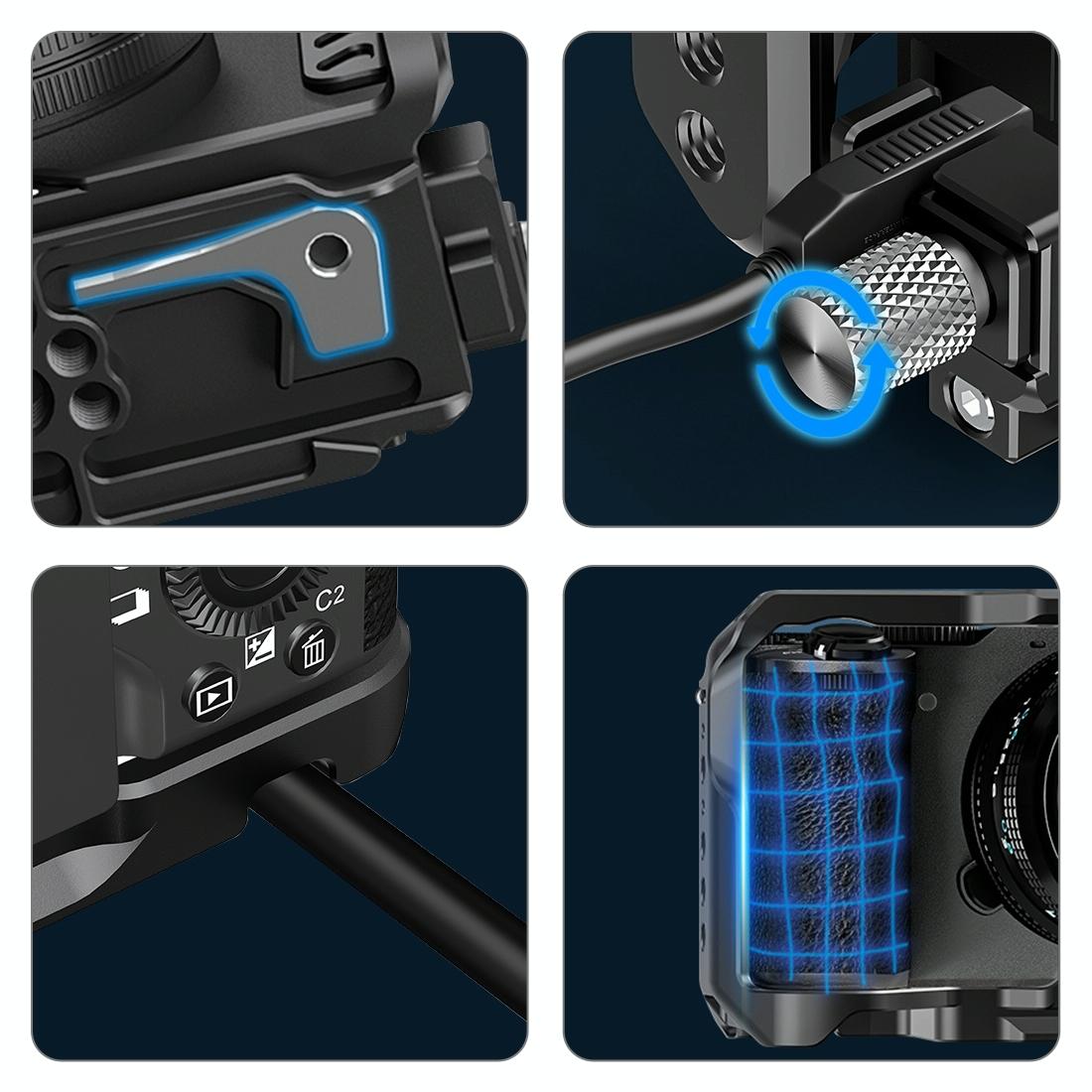 Sony A7CM2 / 7C II / 7CR Metal Camera Cage Stabilizer | Black