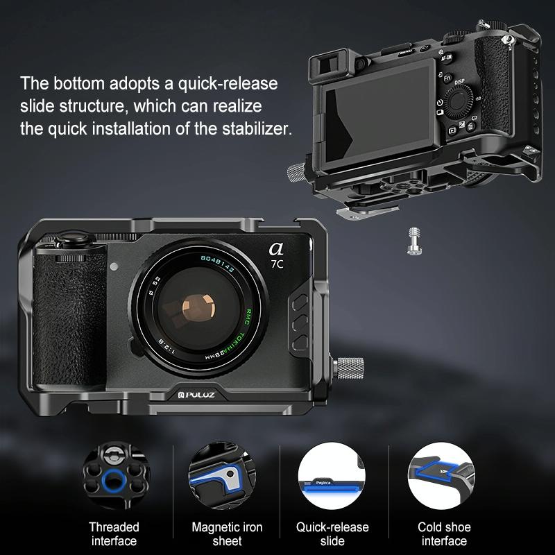 Sony A7CM2 / 7C II / 7CR Metal Camera Cage Stabilizer | Black