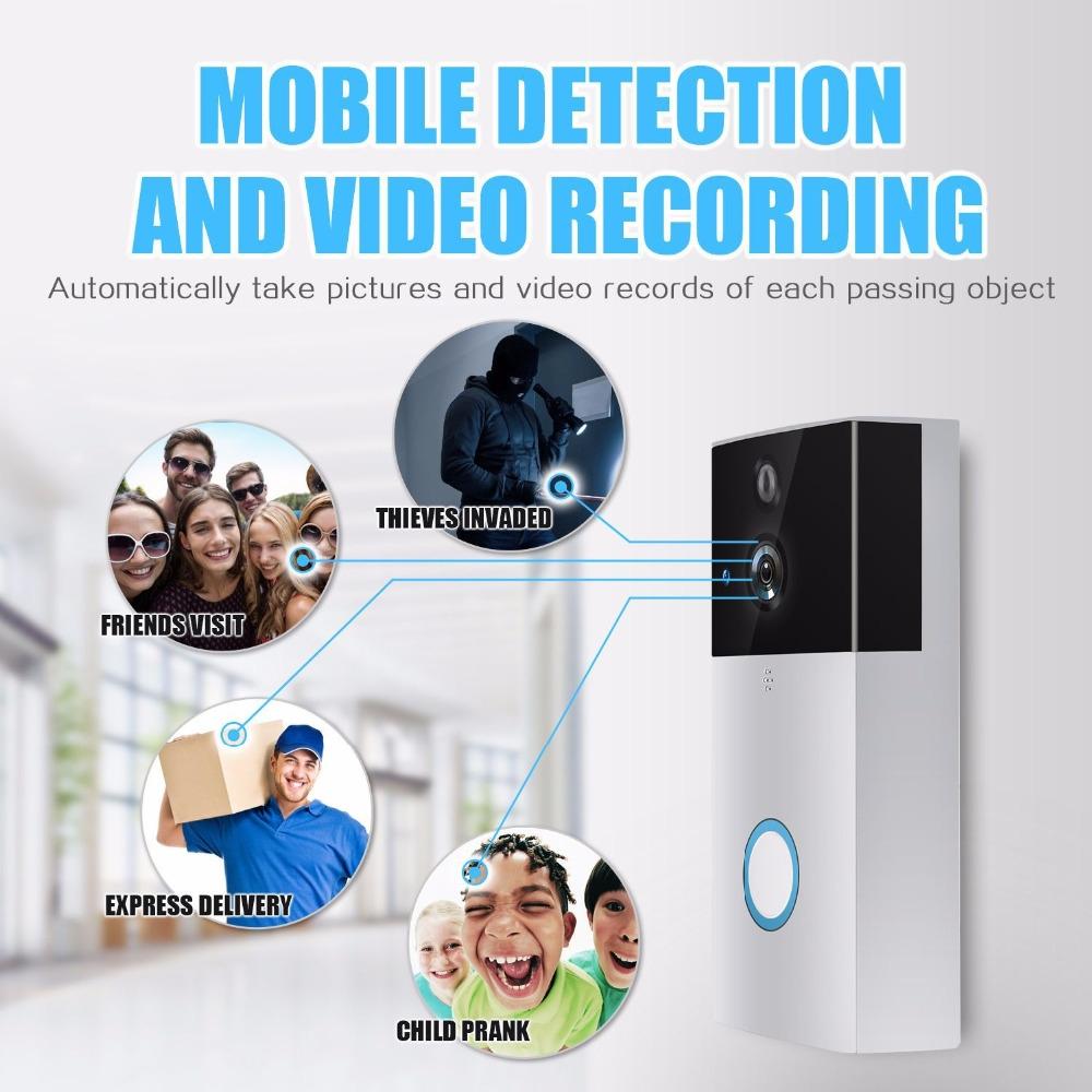 HD 720P Security Camera | Smart Wifi Video Doorbell | Intercom | TF Card | Infrared Night Vision | Motion Detection | App for iOS & Android