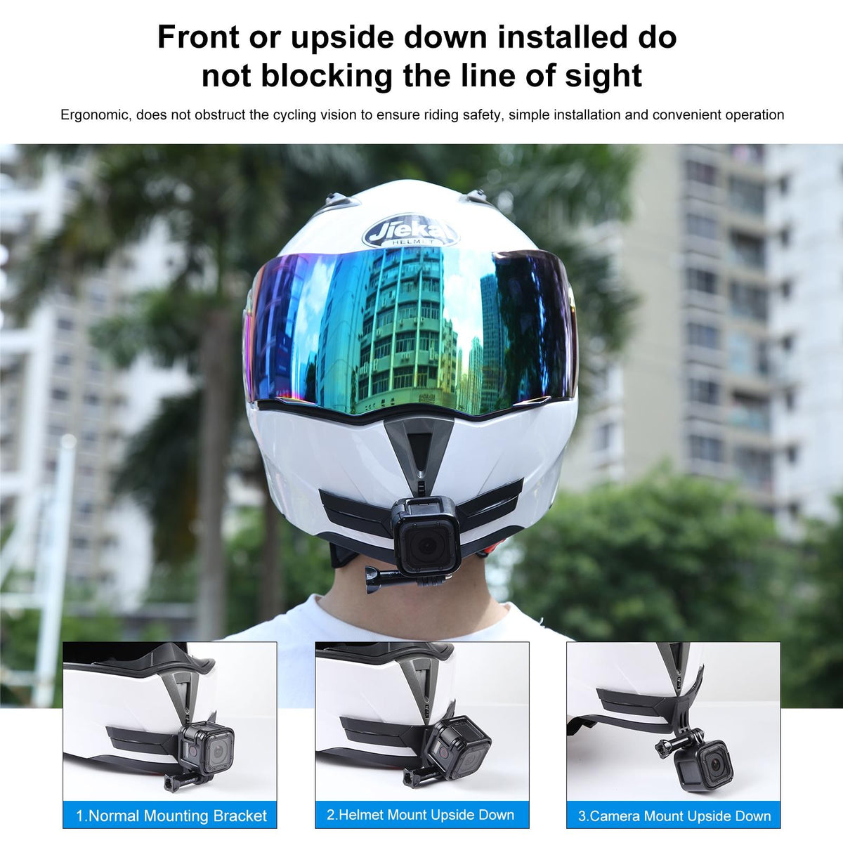 Motorcycle Helmet Chin Mount | For Bending Action Camera