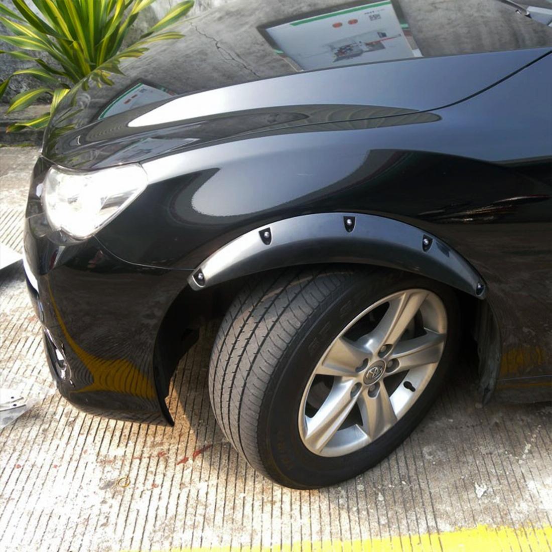 2 Pcs 58cm Car Stickers | Rubber Round Arc Strips | Fender Flares Wheel Eyebrow Decal Sticker | Black