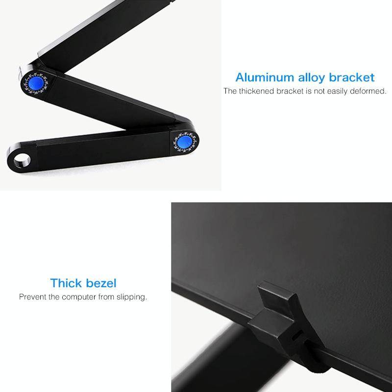 Foldable Laptop Stand with Dual Fans & Mouse Pad | 360° Adjustable | Black