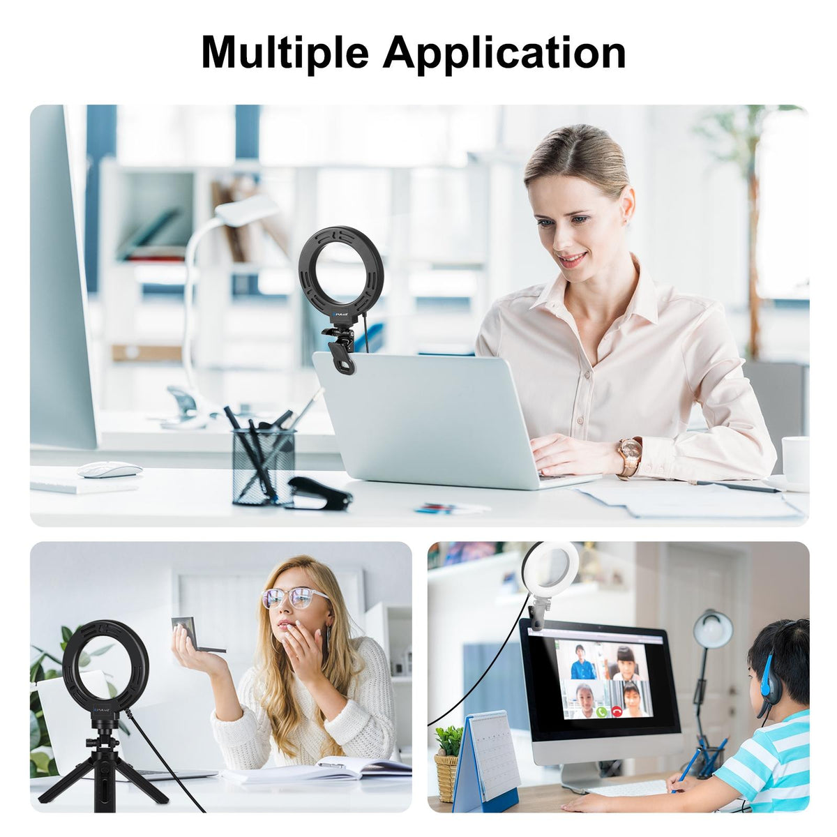 USB Ring Selfie Light with Dual Colour Temperature & 3 Modes | 4.7 - Inch